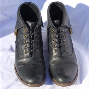 Leather Lace Up Ankle Boots